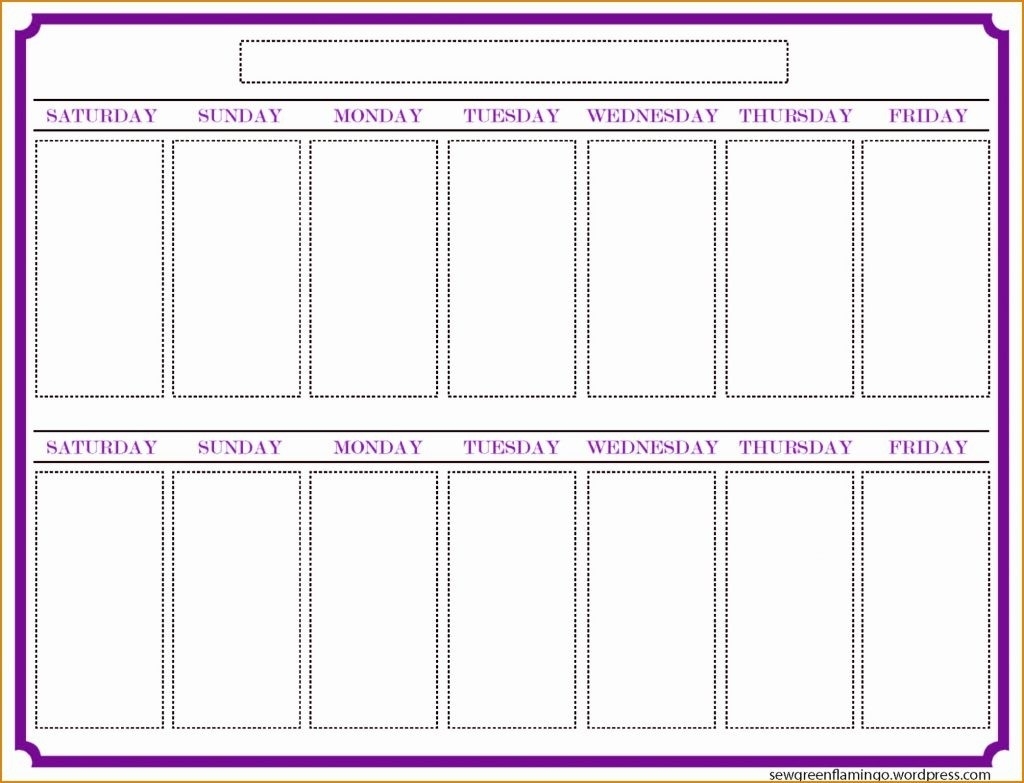 Two Week Schedule Template Weeks Calendar Blank Printable Weekly intended for Two Week Blank Calendar Template