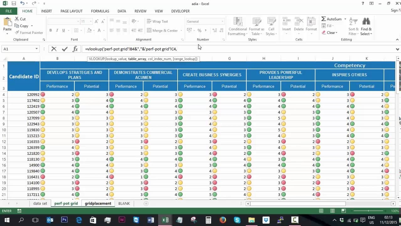 Vlookup To Support 9 Box Grid Placement - Youtube with regard to 9 Box Template In Excel