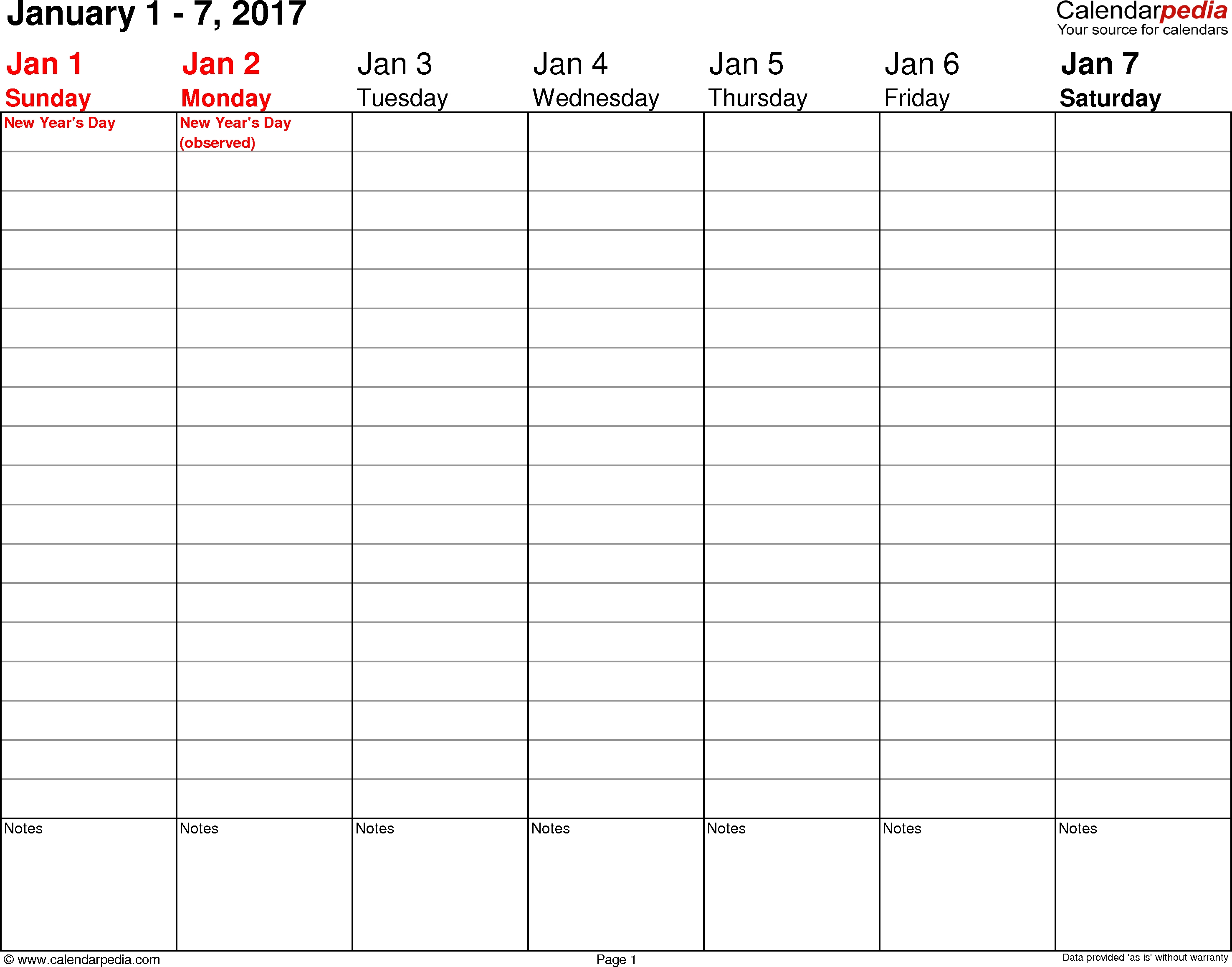 Weekly Calendar 2017 For Word - 12 Free Printable Templates in Printable Calendar Weekly Planner Free