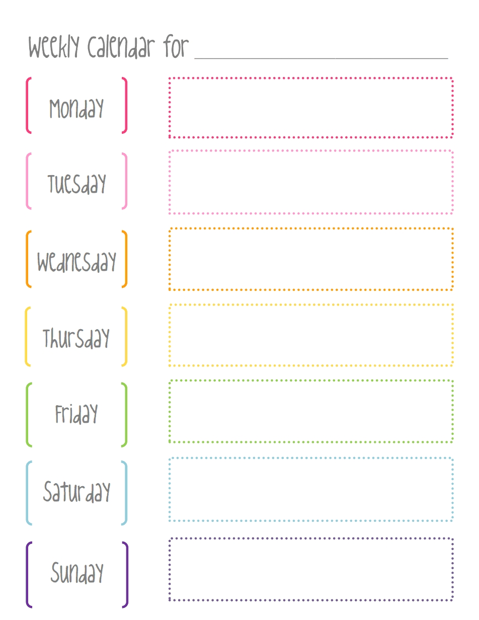 Weekly Calendar.pdf … | Diy | Weekl… for Blank Weekly Calendar Template Free