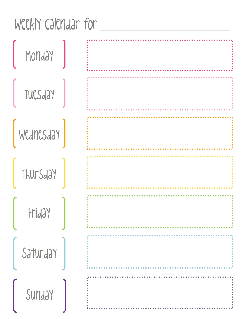 Weekly Calendar.pdf … | Diy | Weekl… pertaining to Free Printable Blank Weekly Calendar Templates