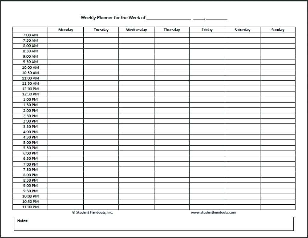 weekly calendar template with time slots calendar inspiration design