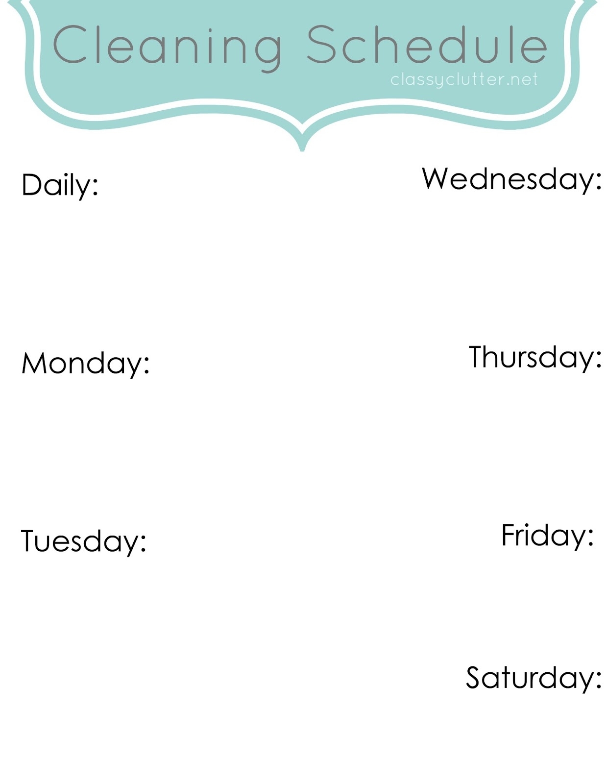 Weekly Cleaning Schedule: Improve Your Cleaning Habits - Classy Clutter pertaining to Monday Through Friday Cleaning Schedule