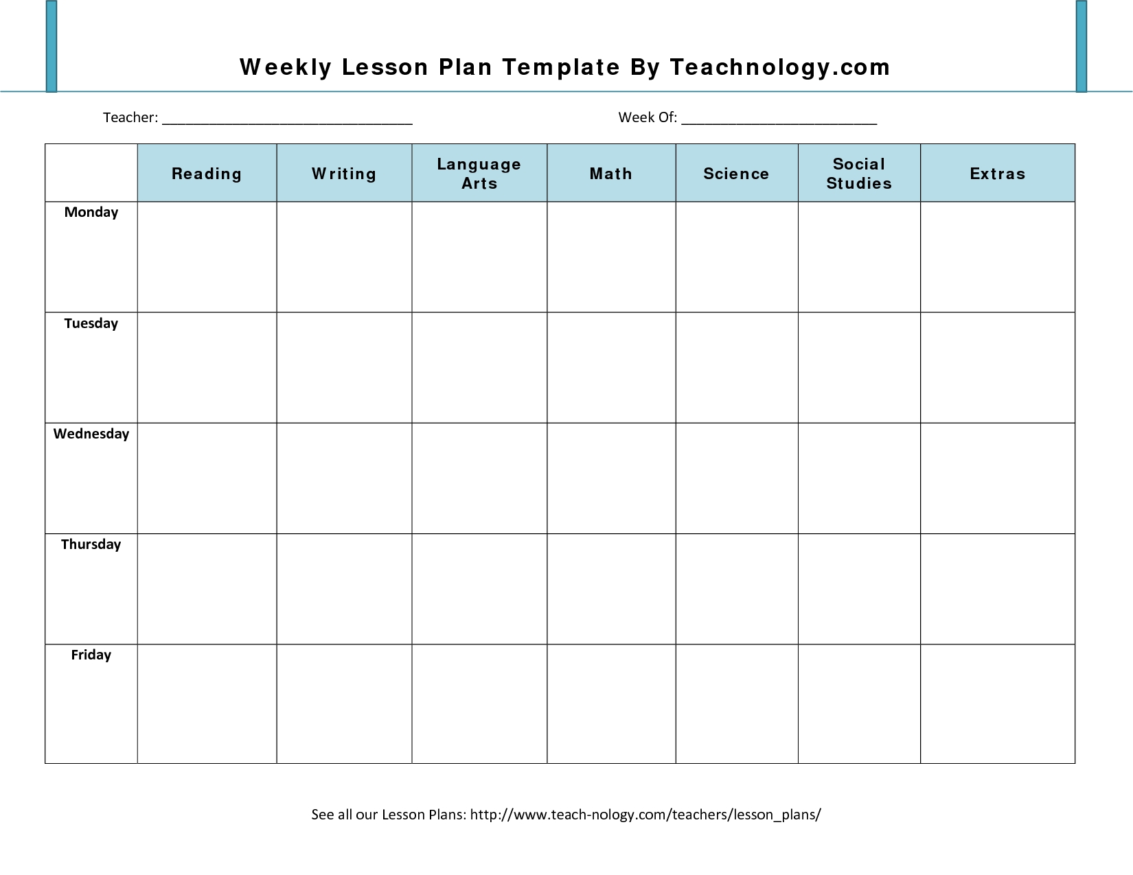 Weekly Lesson Plan Template - Beepmunk regarding Weekly Calander Lesson Plan Template