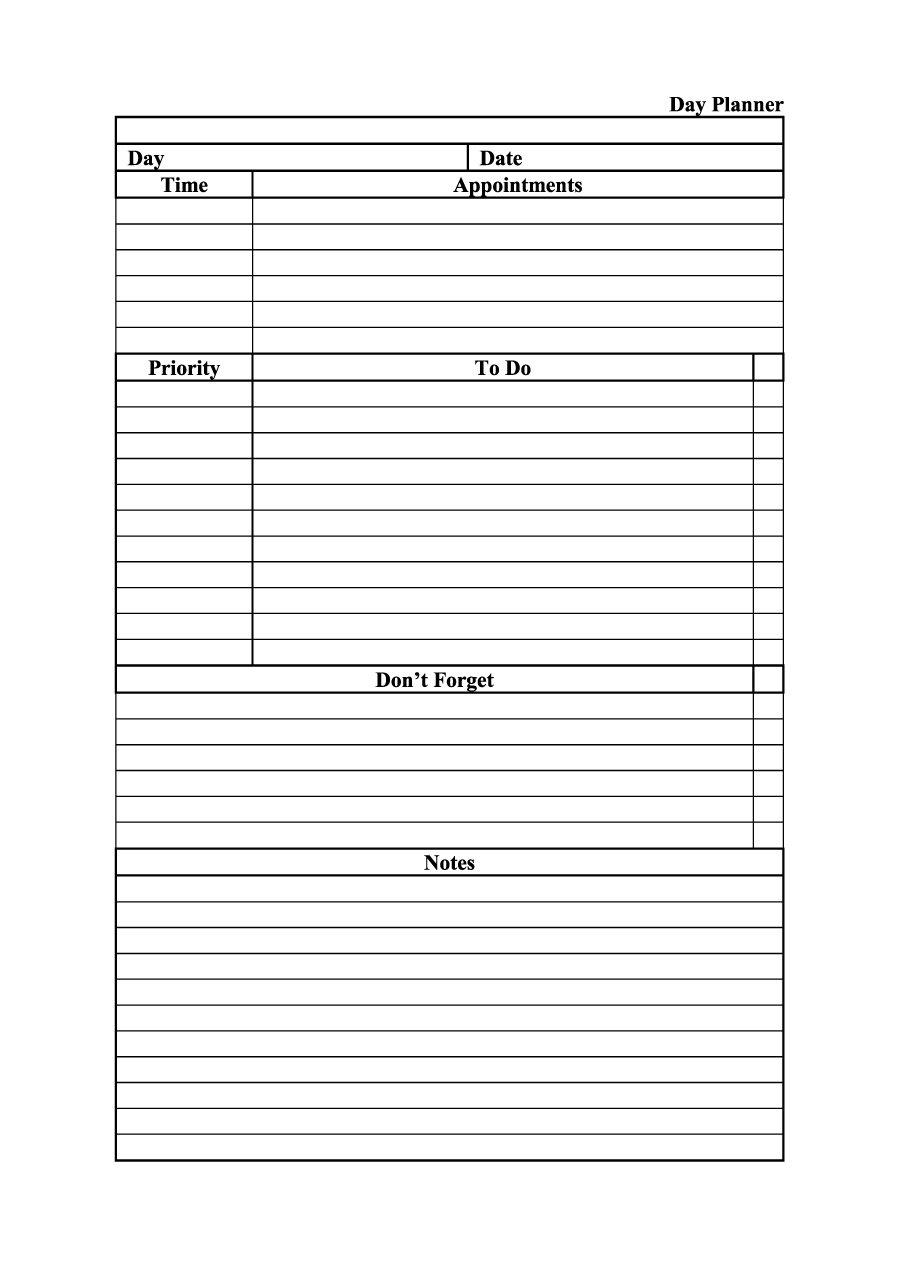 Weekly Planner Template With Times Schedule Printable Daily intended for Printable Time Of Day Calendar