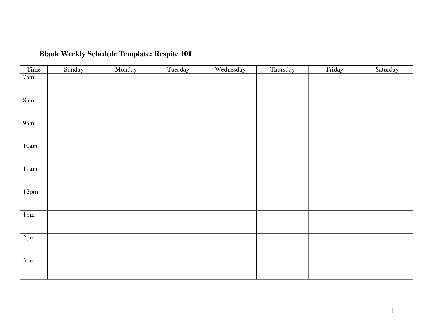 Weekly Schedule Monday Through Friday | Template Calendar Printable for Monday Through Friday Blank Schedule Print Out