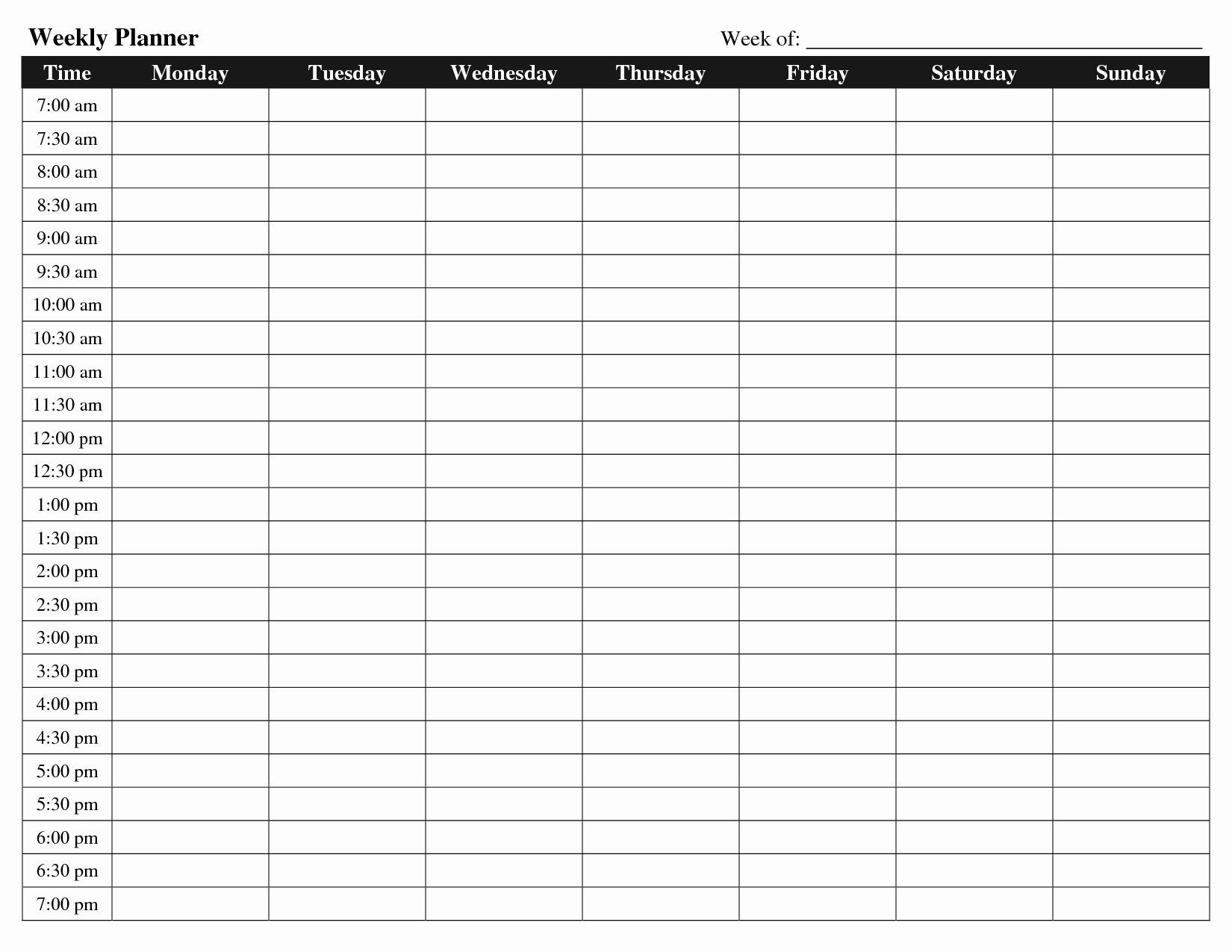 Weekly Schedule Template Ideas Calendar With Time Slots Free | Smorad in Blank Weekly Schedule With Time Slots