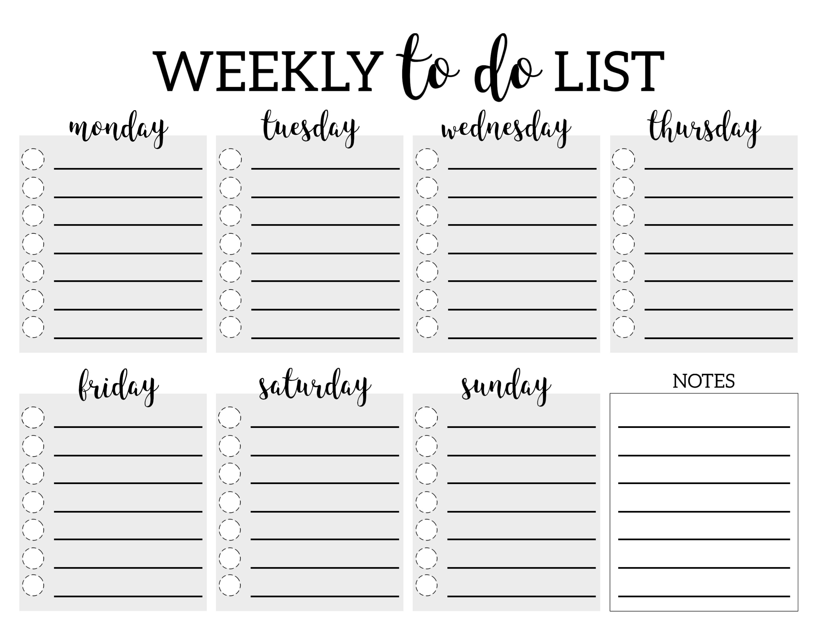 Weekly To Do List Printable Checklist Template - Paper Trail Design inside Free Printable Daily To Do Checklist Monday Through Friday