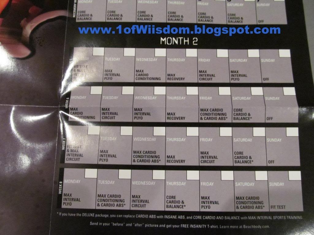 Wiisdom: Insanity Unboxing, Overview, And Progressive Review with regard to The Insanity 60 Day Wall Calendar