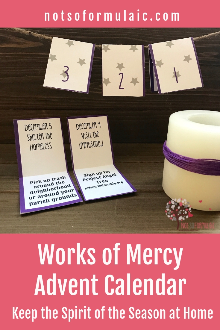 Works Of Mercy Printable Advent Calendar pertaining to Printable Advent Calendars For All Seasons