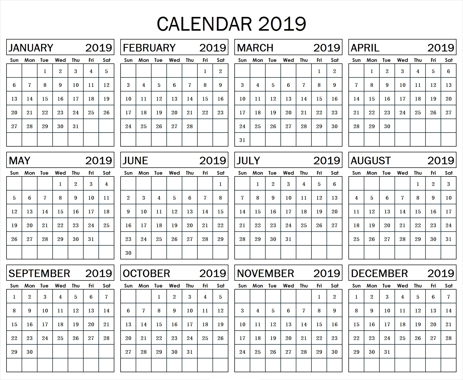 Year At A Glance Calendar Printable - Maco.palmex.co in Year At A Glance Template