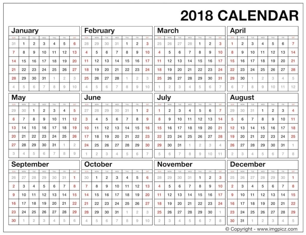 Calendar Year At A Glance