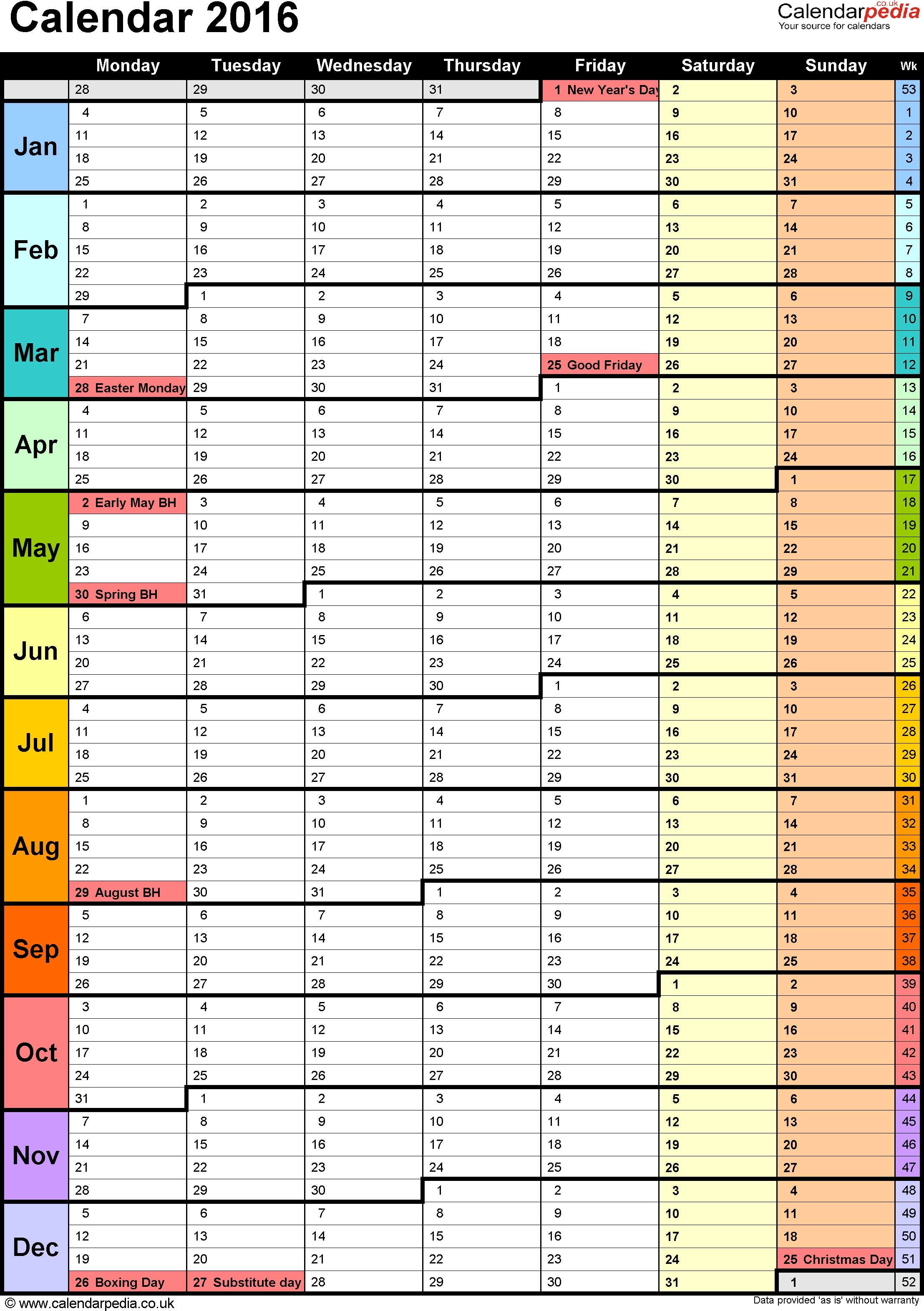 Yearly Calendar Template | Printable Calendar Template within Annual Calendar Planner Excel Spreadsheet