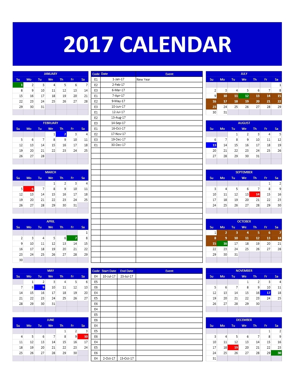 Yearly Event Calendar Template - Hashtag Bg regarding Free Printable Events Calendar Templates
