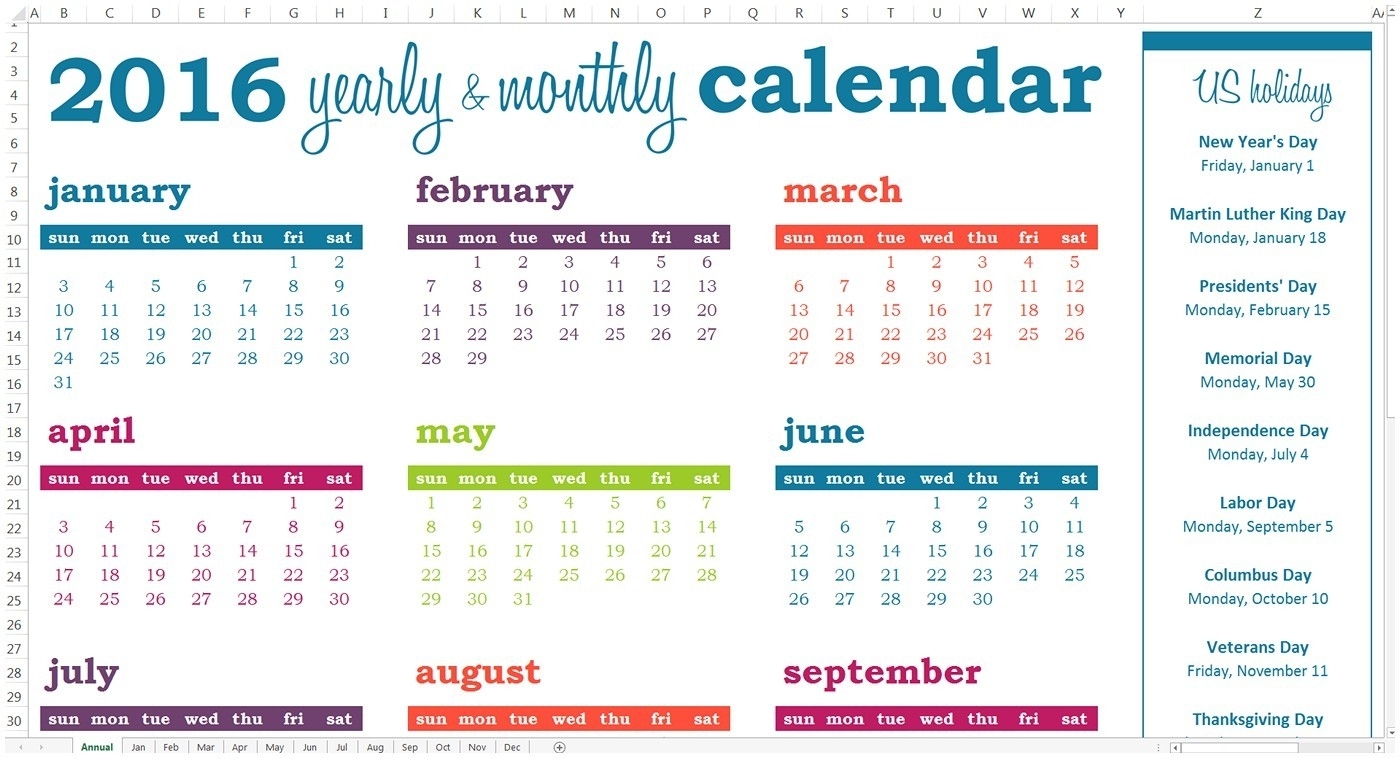 Yearly Events Calendar Activity Calendar Template Free 2018 Calendar within Yearly Event Calendar Template Excel