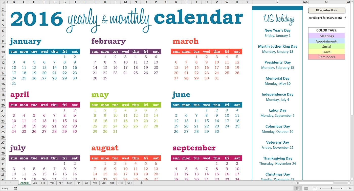 Monthly Meeting Calendar Template