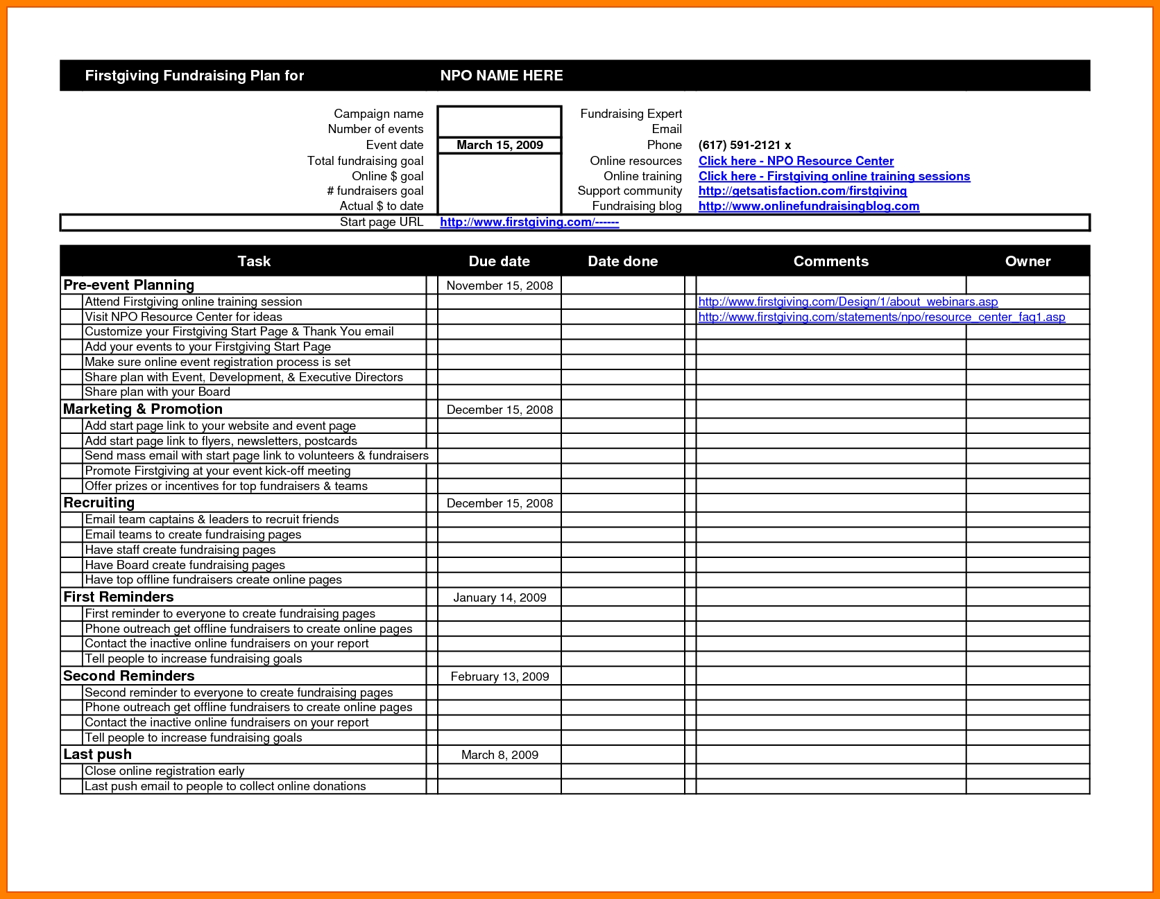 party planning excel spreadsheet