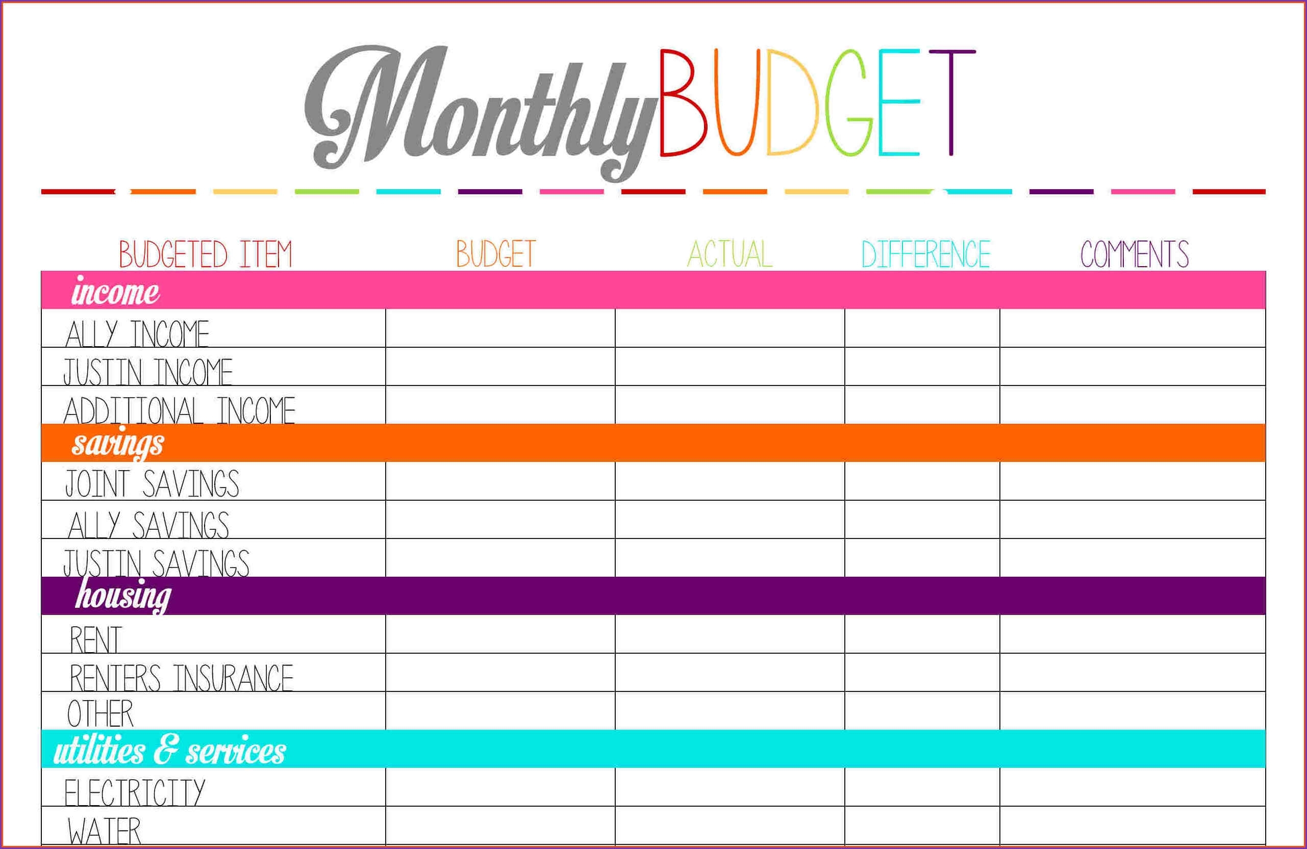 016 Weekly Budget Planner Template Free Plan Templates 20Template inside Monthly Bill Template Free Printable