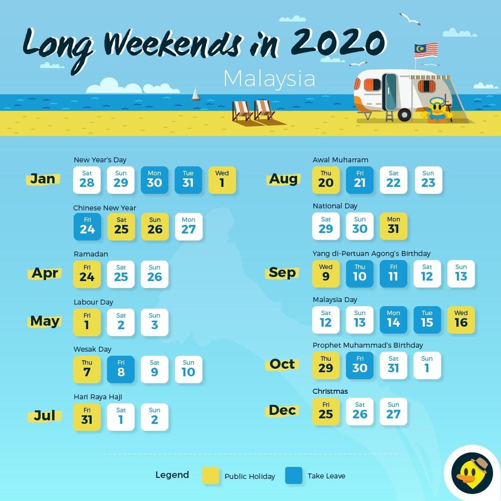 12 Long Weekends In 2019 For Malaysians © Letsgoholiday.my pertaining to Malaysia 2020 Calendar