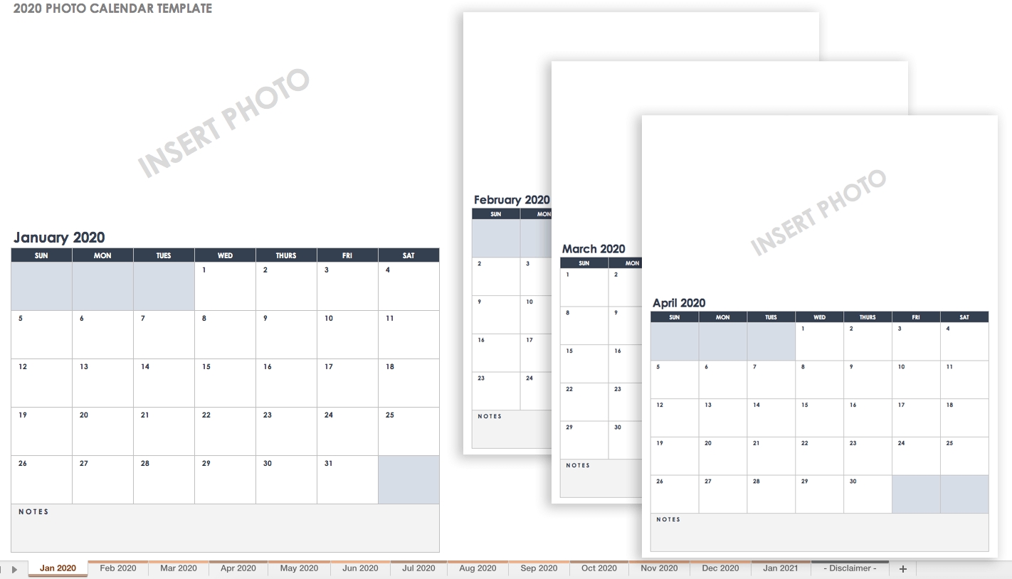 15 Free Monthly Calendar Templates | Smartsheet inside 2020 Vertex Calendars Printable Free