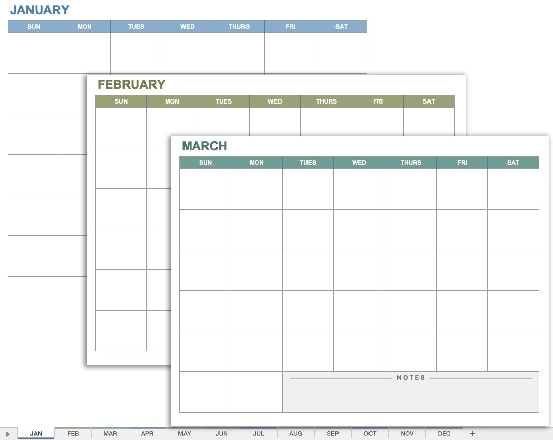 15 Free Monthly Calendar Templates | Smartsheet intended for Printable 3 Month Calendar Template