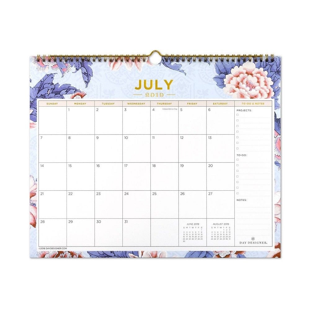 2019-2020 Academic Wall Calendar Purple Floral - Blue Sky In 2019 for 2020 Wall Calendar Kikki K