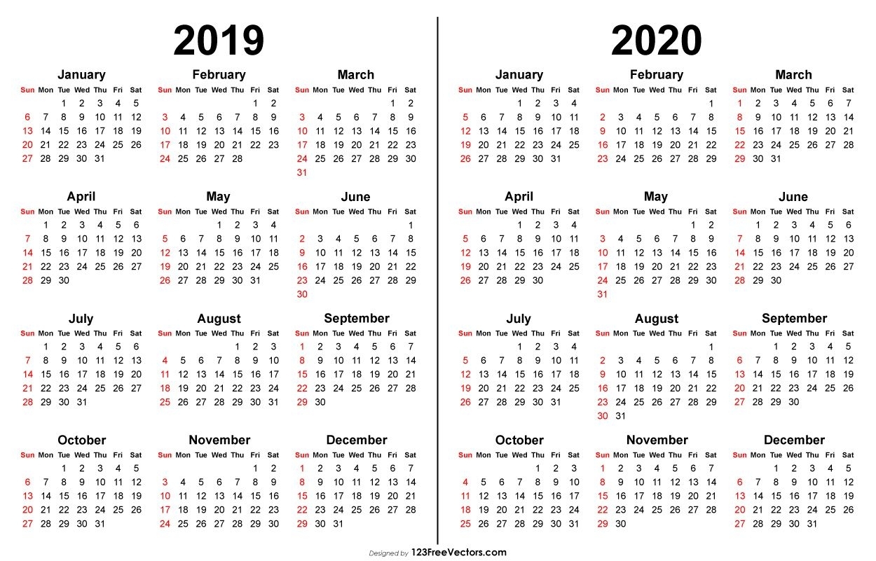 2019 2020 Calendar | 2019 Calendar | Free Printable Calender, Free pertaining to 5X 7 Printable 2019-2020