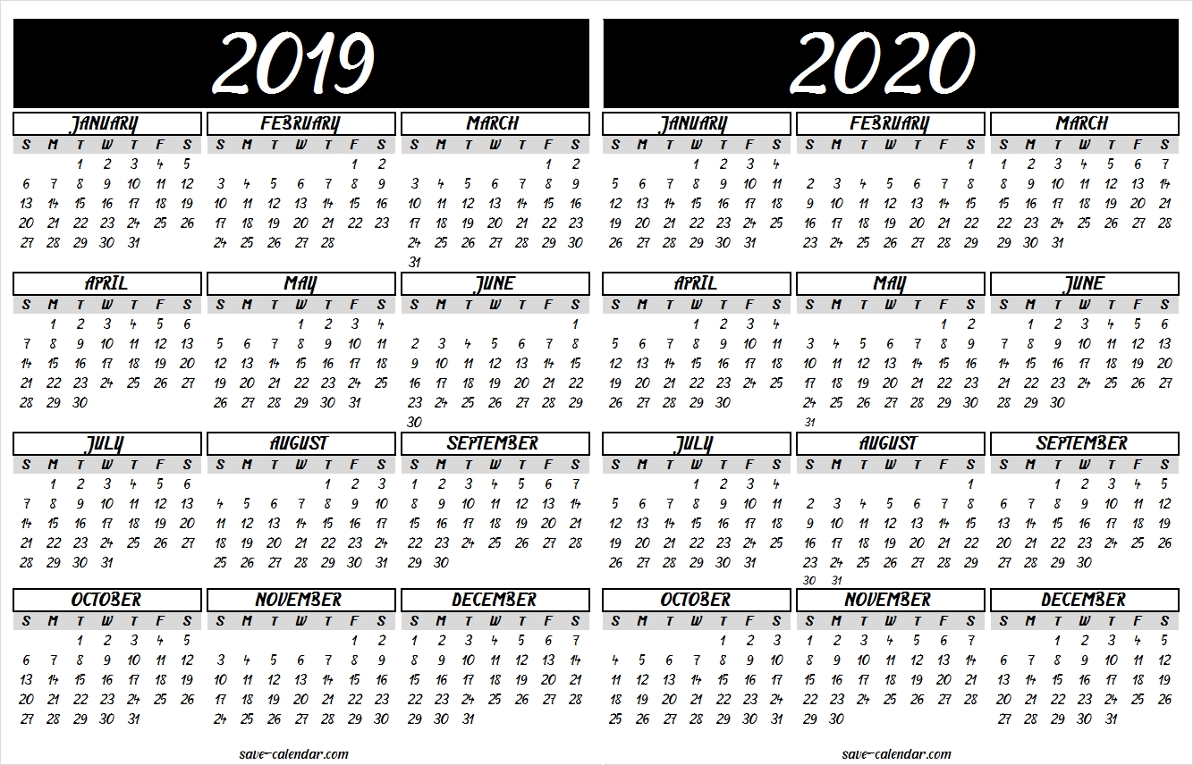 2019-2020 Large Calandar - Calendar Inspiration Design