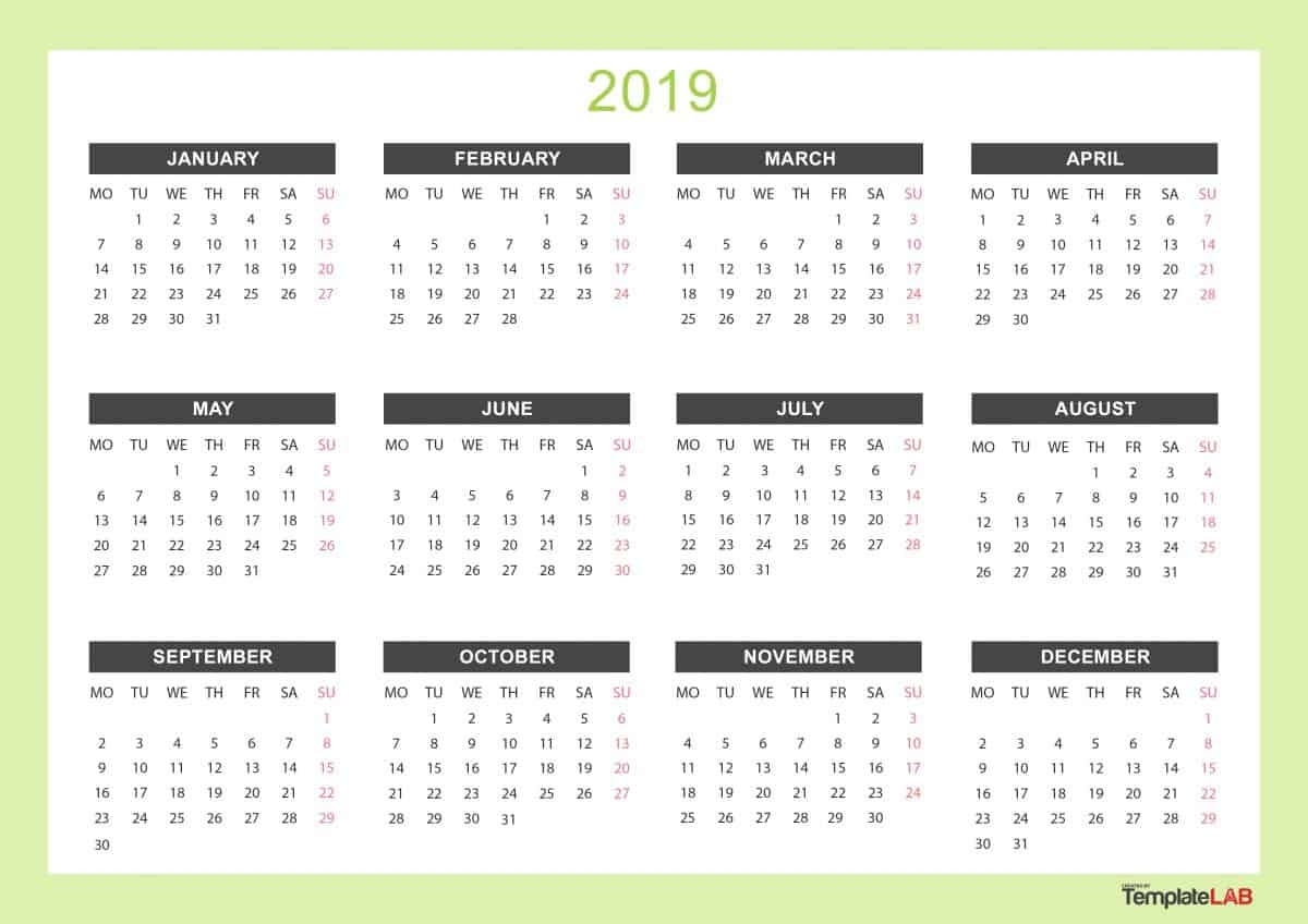 2019 Printable Calendars [Monthly, With Holidays, Yearly] ᐅ with regard to Blank Calender Academic Year 2019 -2020