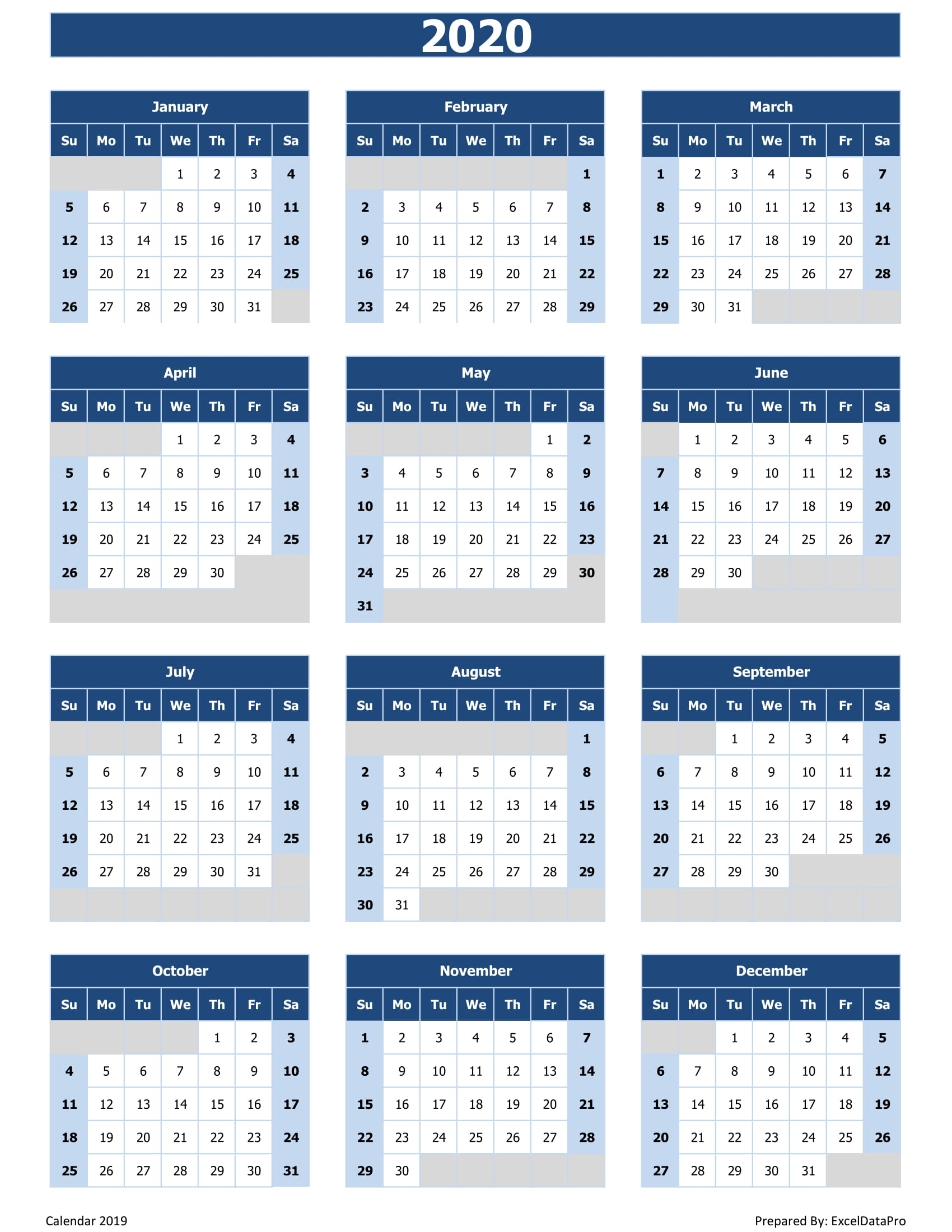 2020 Calendar - Calendar Inspiration Design