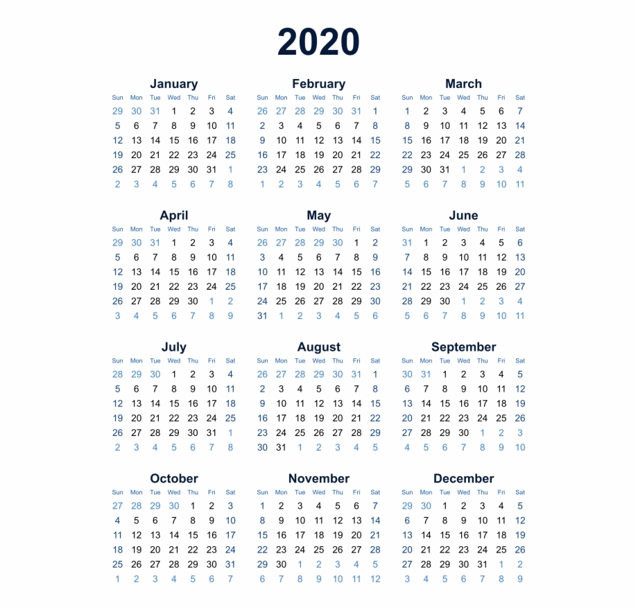 2020 Calendar Transparent Background Png - Year At A Glance Calendar in Mayan Calendar 2020