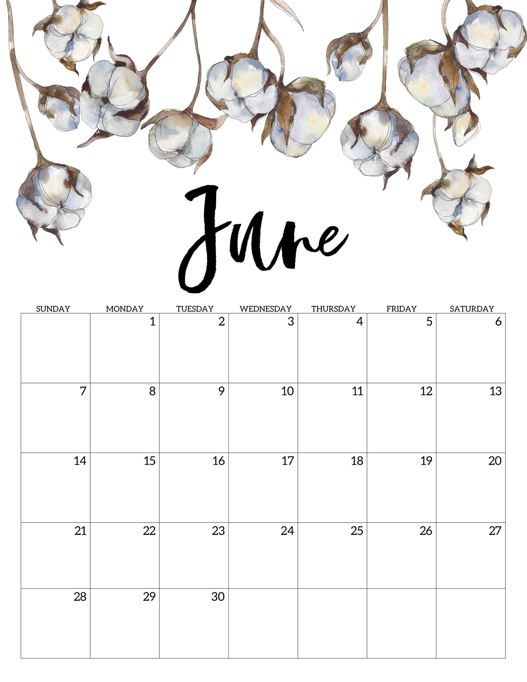 2020 Free Printable Calendar - Floral - Paper Trail Design throughout 2020 Free Printable Calendars Without Downloading
