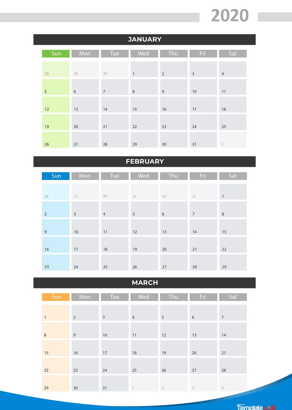 2020 Printable Calendars [Monthly, With Holidays, Yearly] ᐅ with 2020 Quarterly Calendar Printable Free