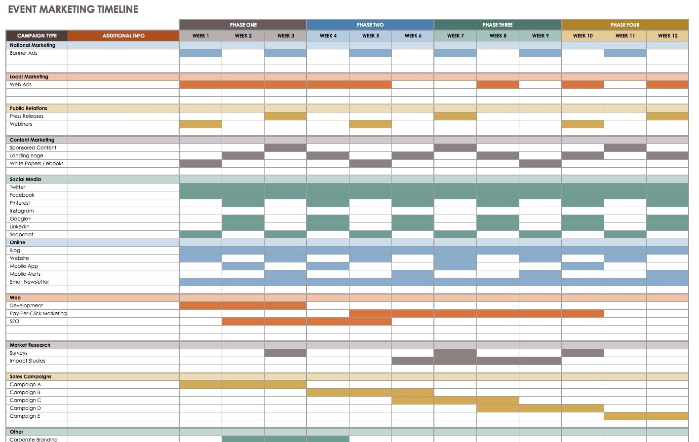 21 Free Event Planning Templates | Smartsheet regarding Calendar Of Events Template Free