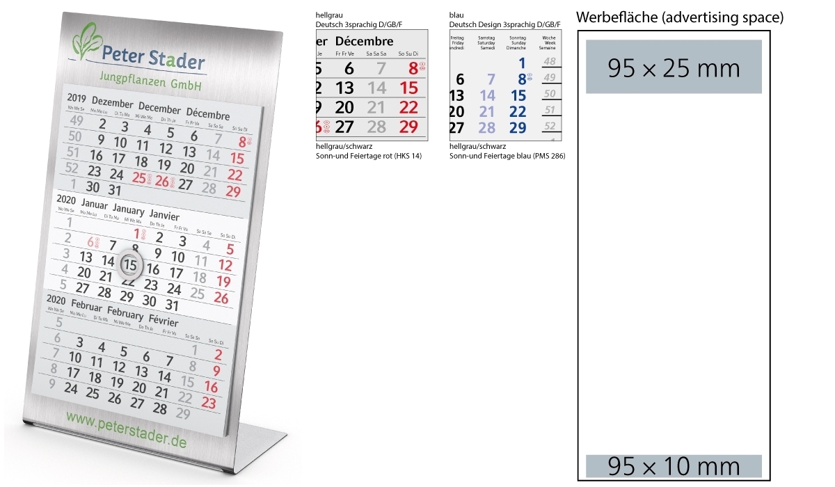 3-Month Calendar 2020 Desktop 3 Steel 1-Year | 3-Month Planner With in Embedded Calendar 2020