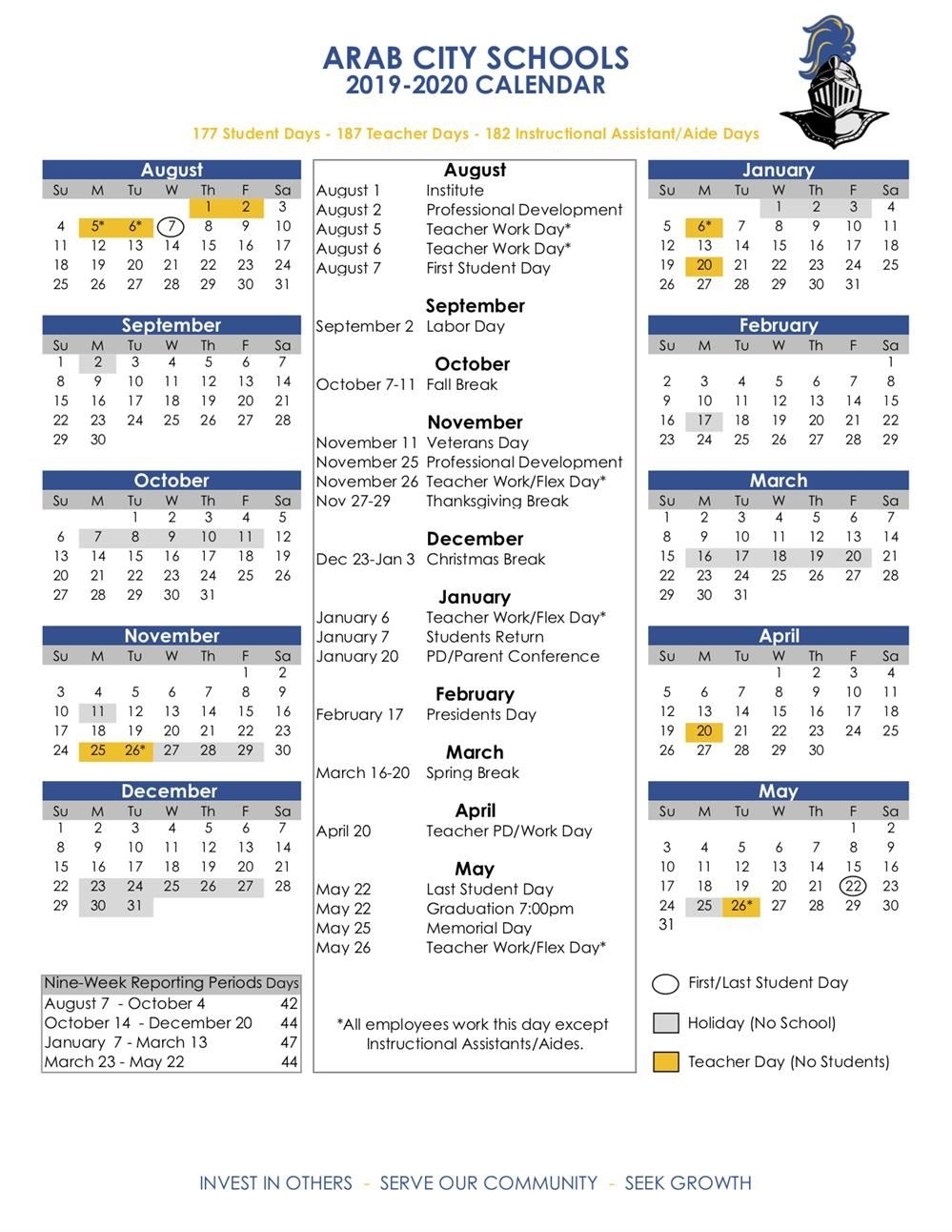 wayne township ave school calendar 2019-20