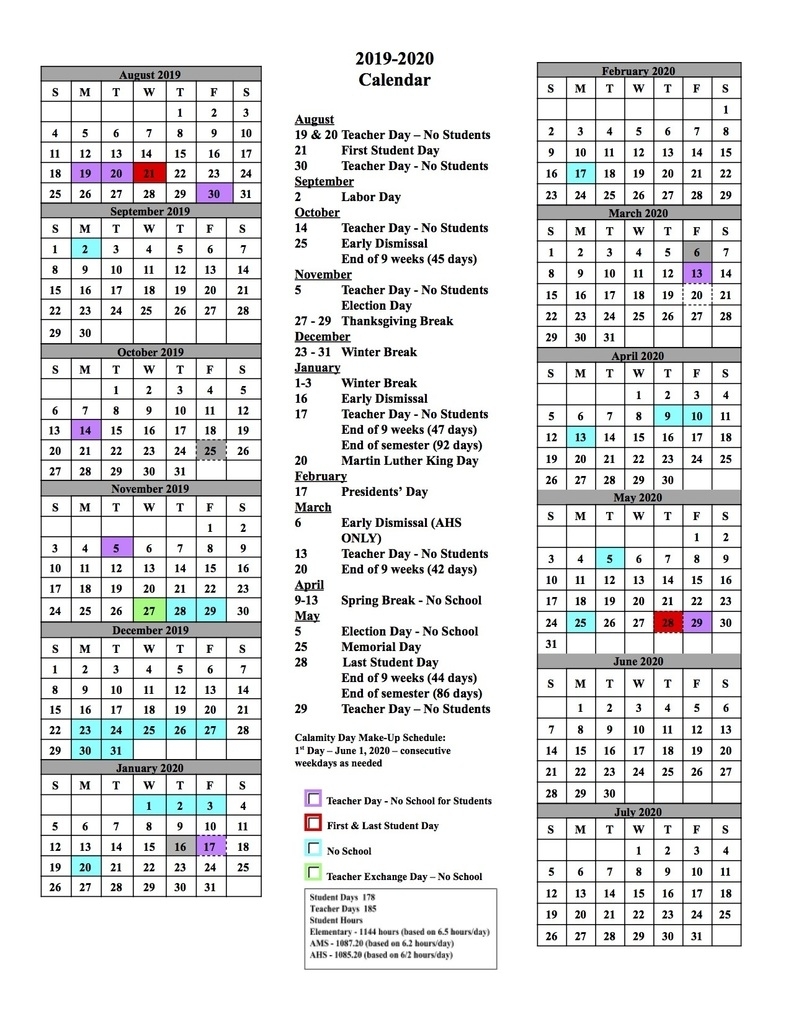 Alliance City School District regarding Stephen F Austin 2019 2020 Calendar