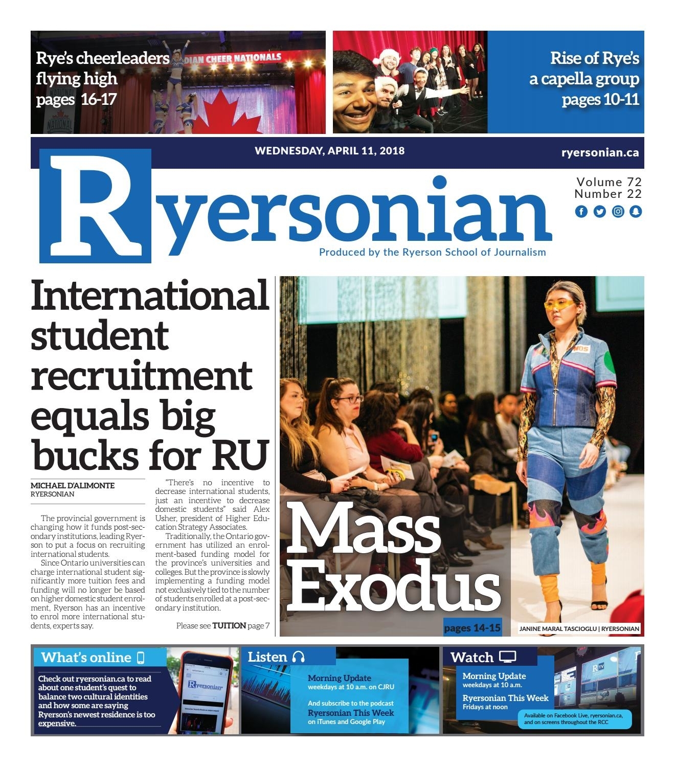 April 11, 2018 Issuetheryersonian - Issuu pertaining to Reading Week Ryerson 2020