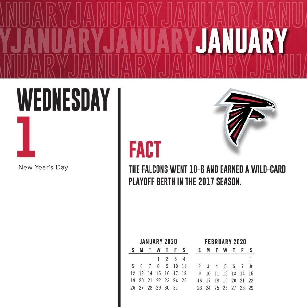 Atlanta Falcons 2020 Desk Calendar within Maroon 5 Calendar 2020