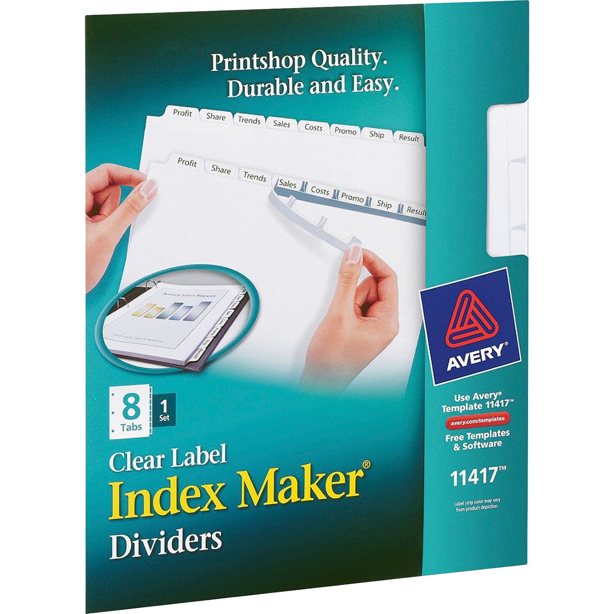 Avery® Index Maker Print &amp; Apply Clear Label Dividers With White Tabs in Free Printable Number Labels 1-31