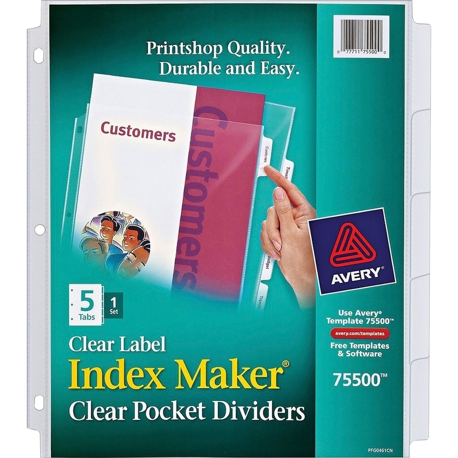 Avery® Index Maker Print &amp; Apply Clear Label Sheet Protector inside Free Printable Number Labels 1-31