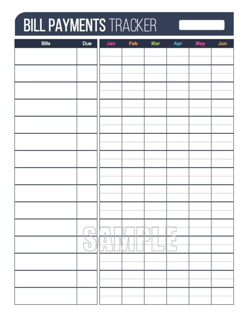 Bill Payments Tracker Plus Printable Pdf Fillable Pdf | Etsy intended for Free Monthly Bill Payment Checklist Editable