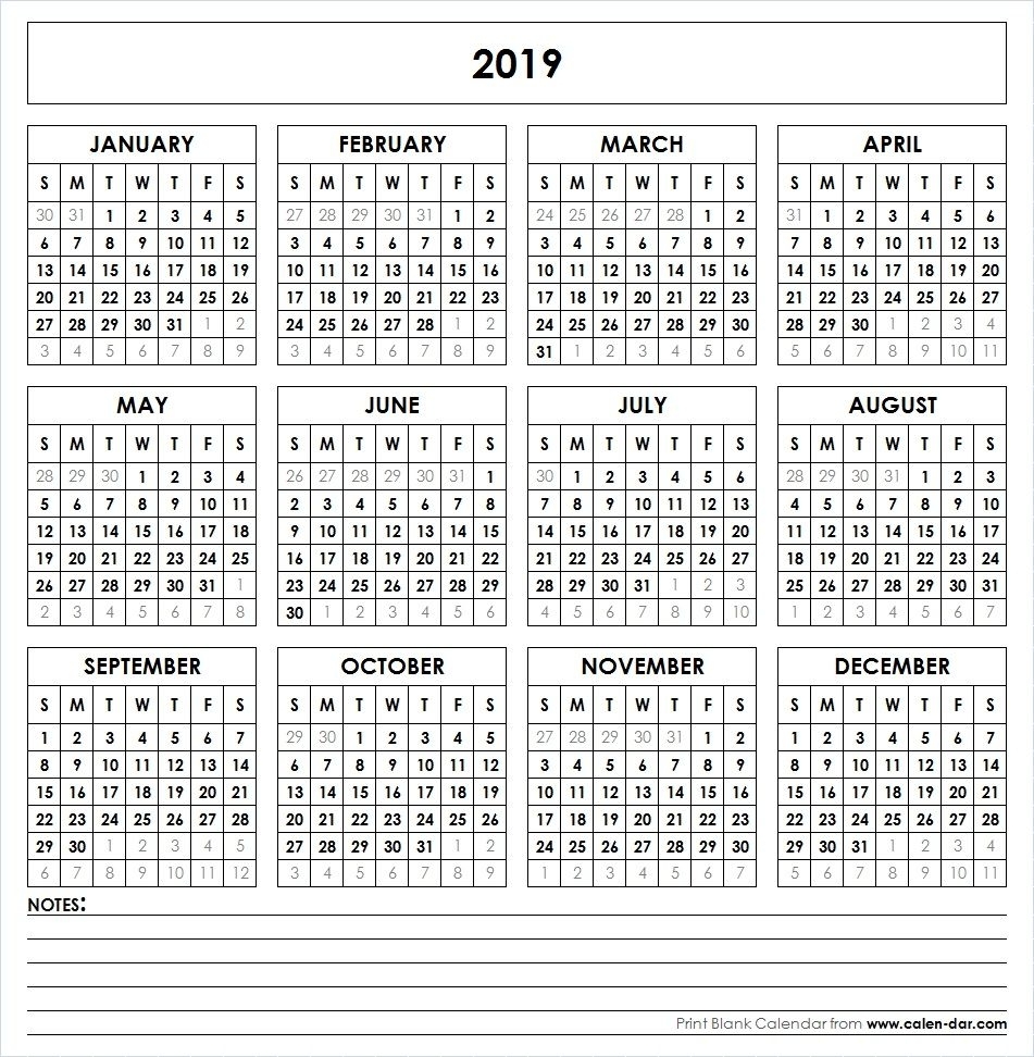 Blank 2019 Calendar – Printable Weekly Calendars in Blank Calender Academic Year 2019 -2020