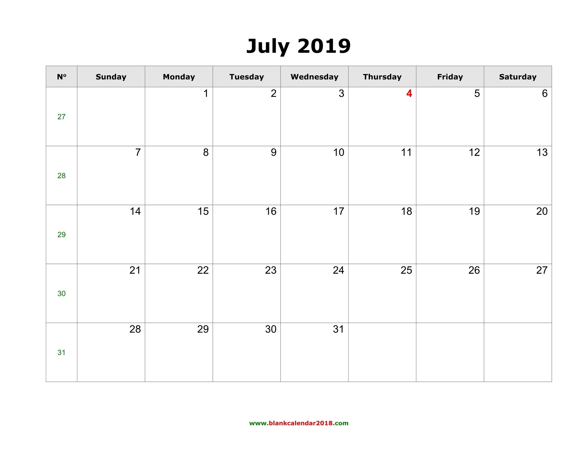 Blank Calendar For July 2019 intended for 2019 2020 Ms Word Calendar