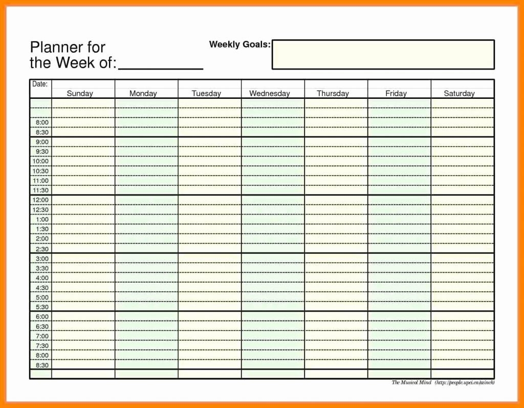 daily schedule with time slots pdf