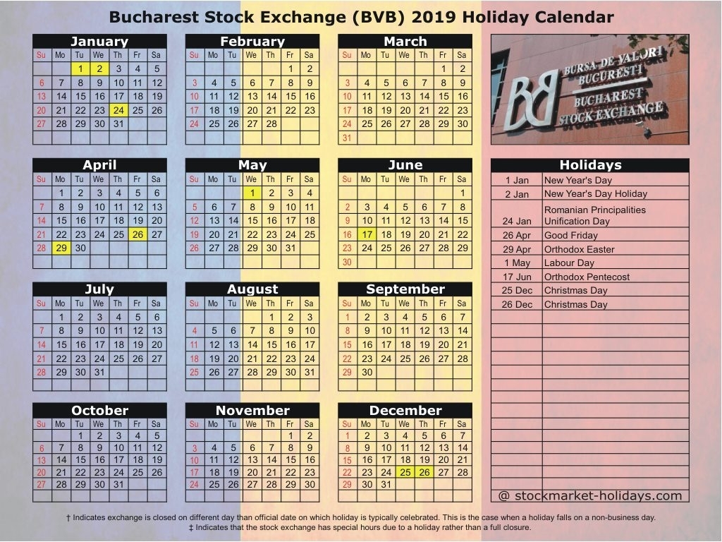 Bucharest Stock Exchange 2019 2020 Holidays Bvb Holidays 2019 2020 Pertaining To Calendar 2020 Pdf Romania 