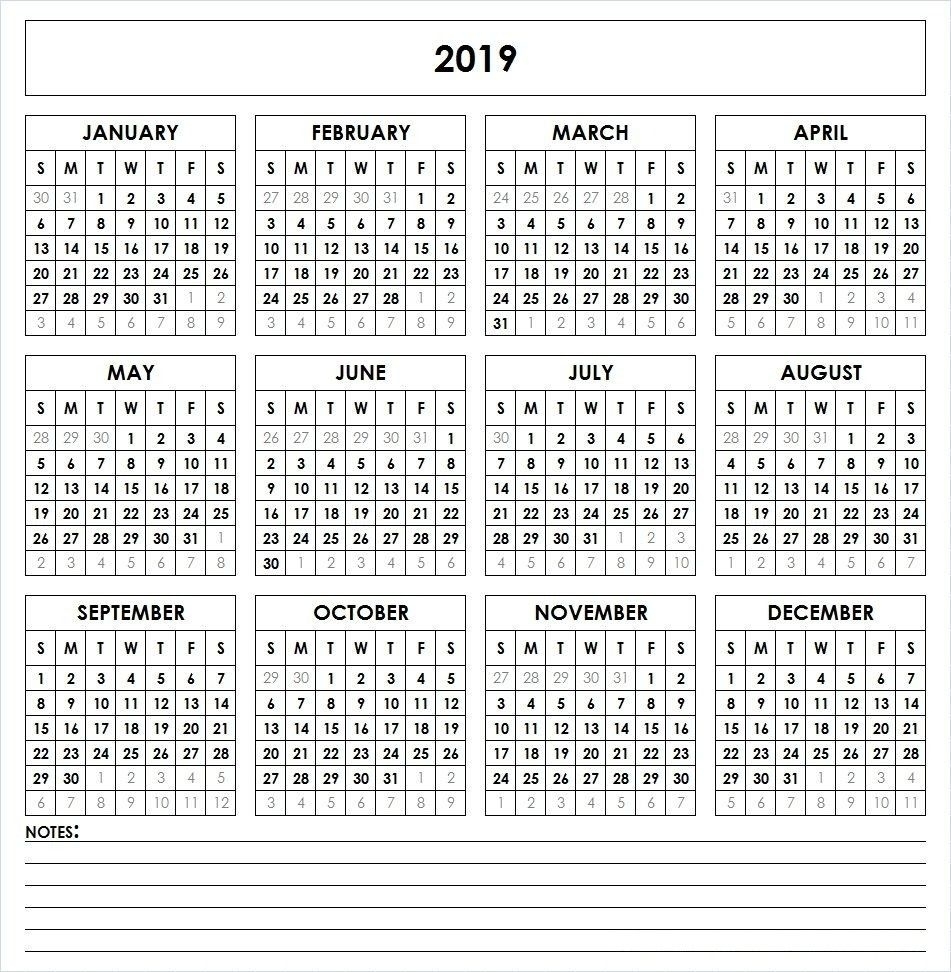 5X 7 Printable 2019-2020 - Calendar Inspiration Design