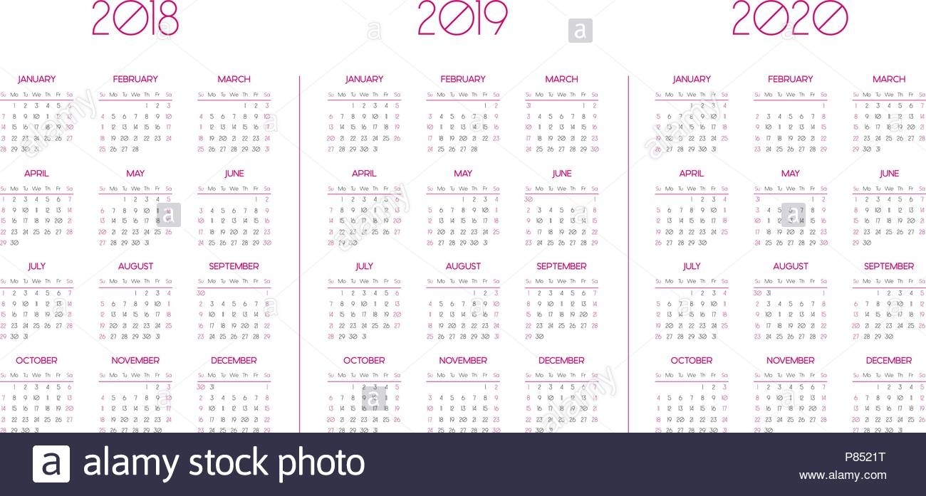 Calendar 2020 Stock Photos &amp; Calendar 2020 Stock Images - Alamy intended for Pocket Printable 2019-2020 Calendar Free
