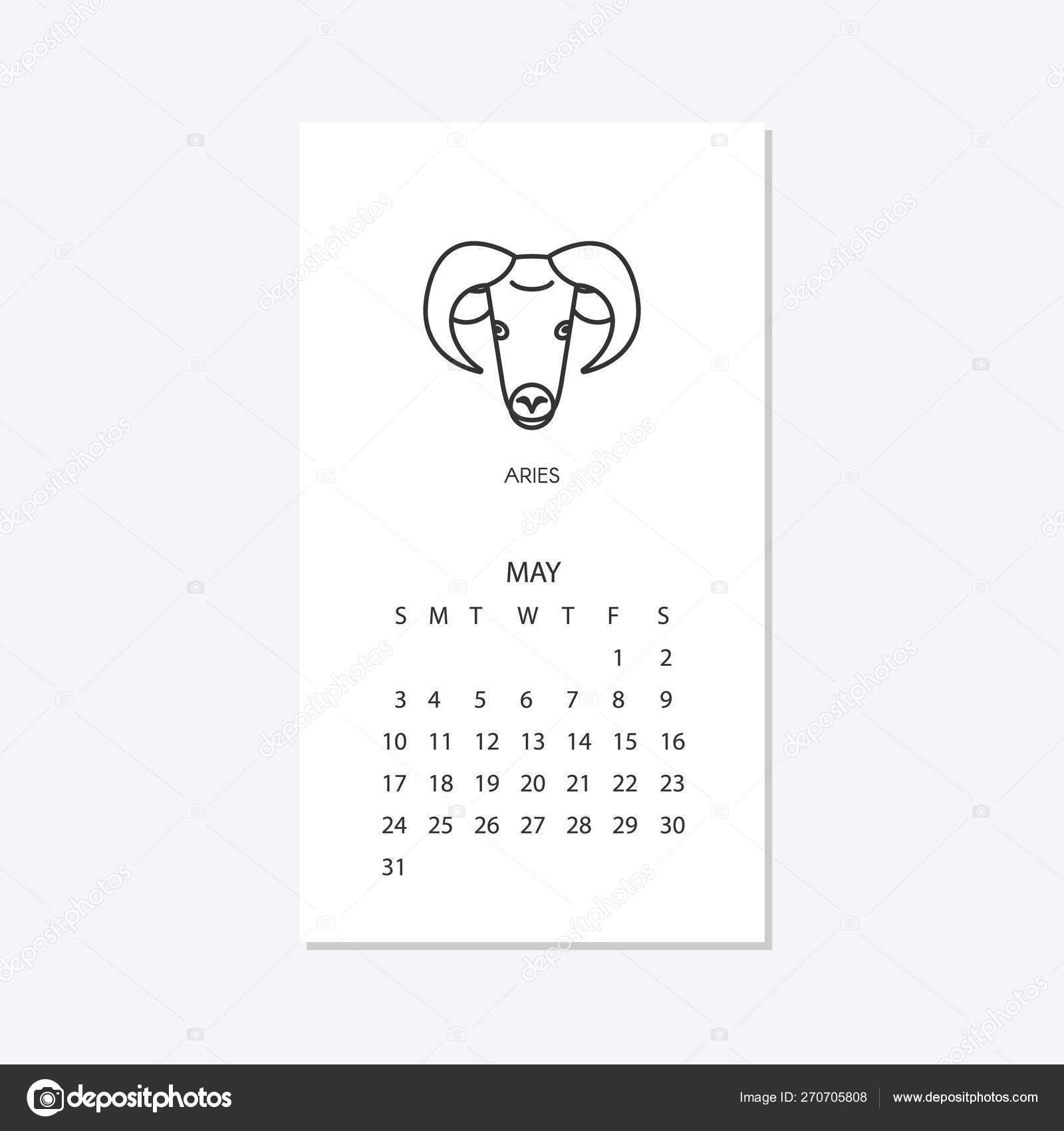 Calendar 2020 With Horoscope Signs Zodiac Symbols Set — Stock Vector in Calendar 2020  Zodiac