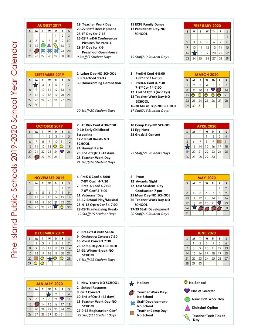 Calendar - Isd 255 - Pine Island inside Pshe Special Days Calender 2020